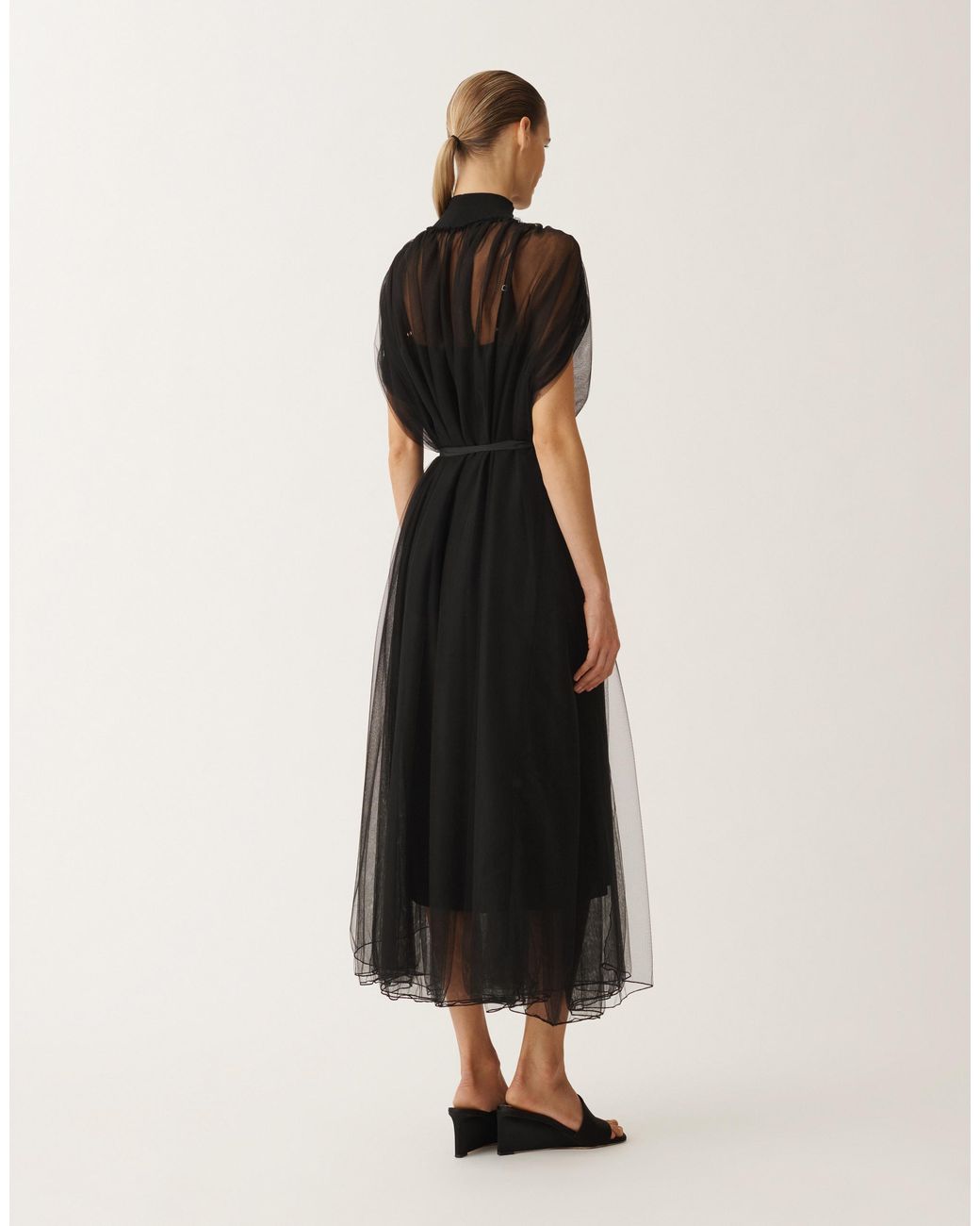オールインワン・サロペット Fabiana Filippi Black Pleated Tulle Dress 20647083_50616218_600.jpg