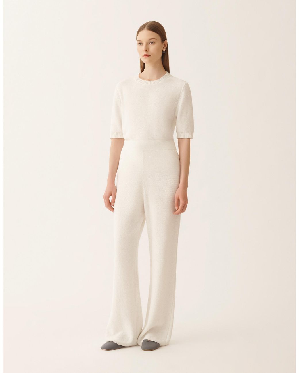 Fabiana Filippi Natural Cotton And Linen Pants With Sequins