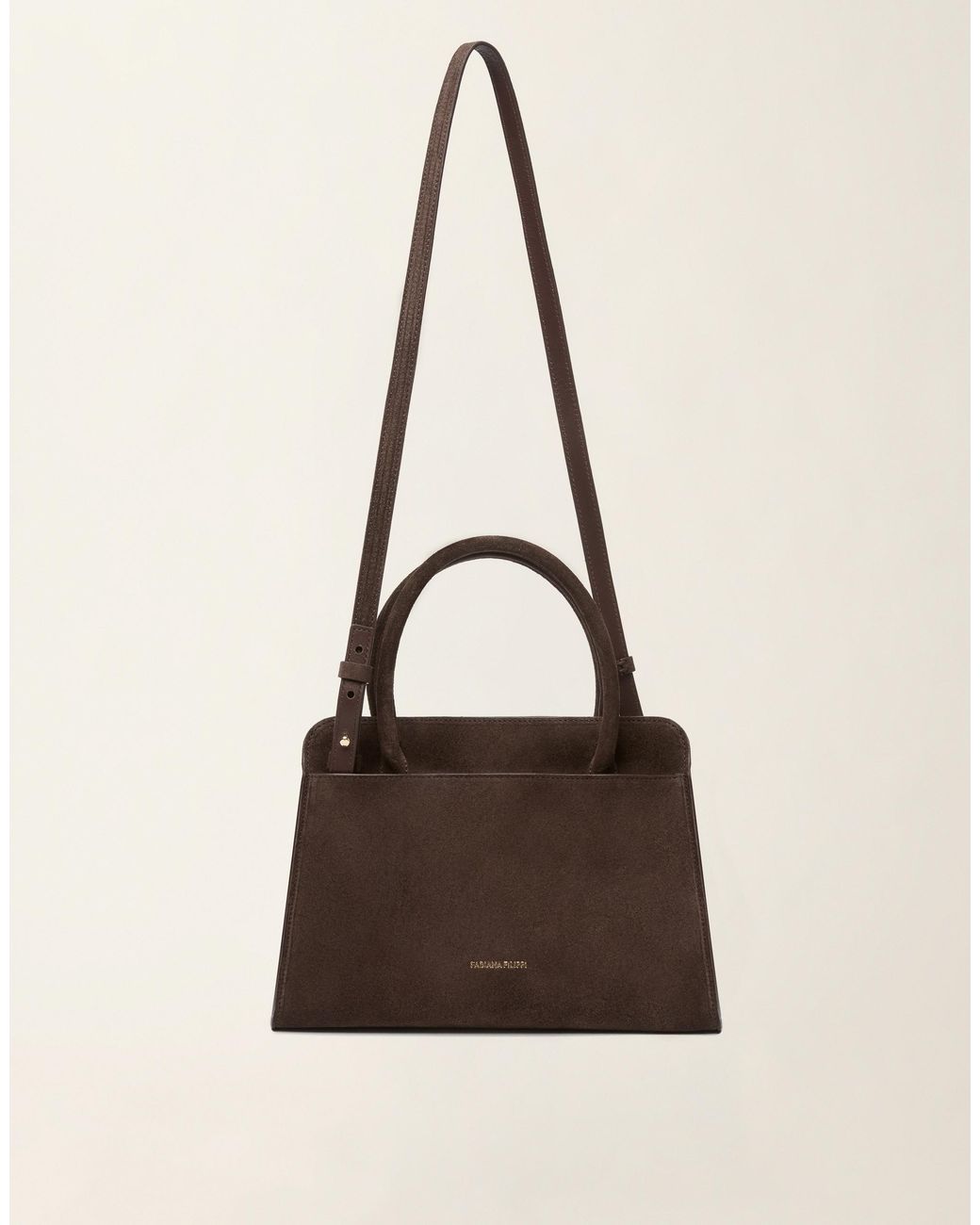 Fabiana Filippi Natural Medium Suede Handbag
