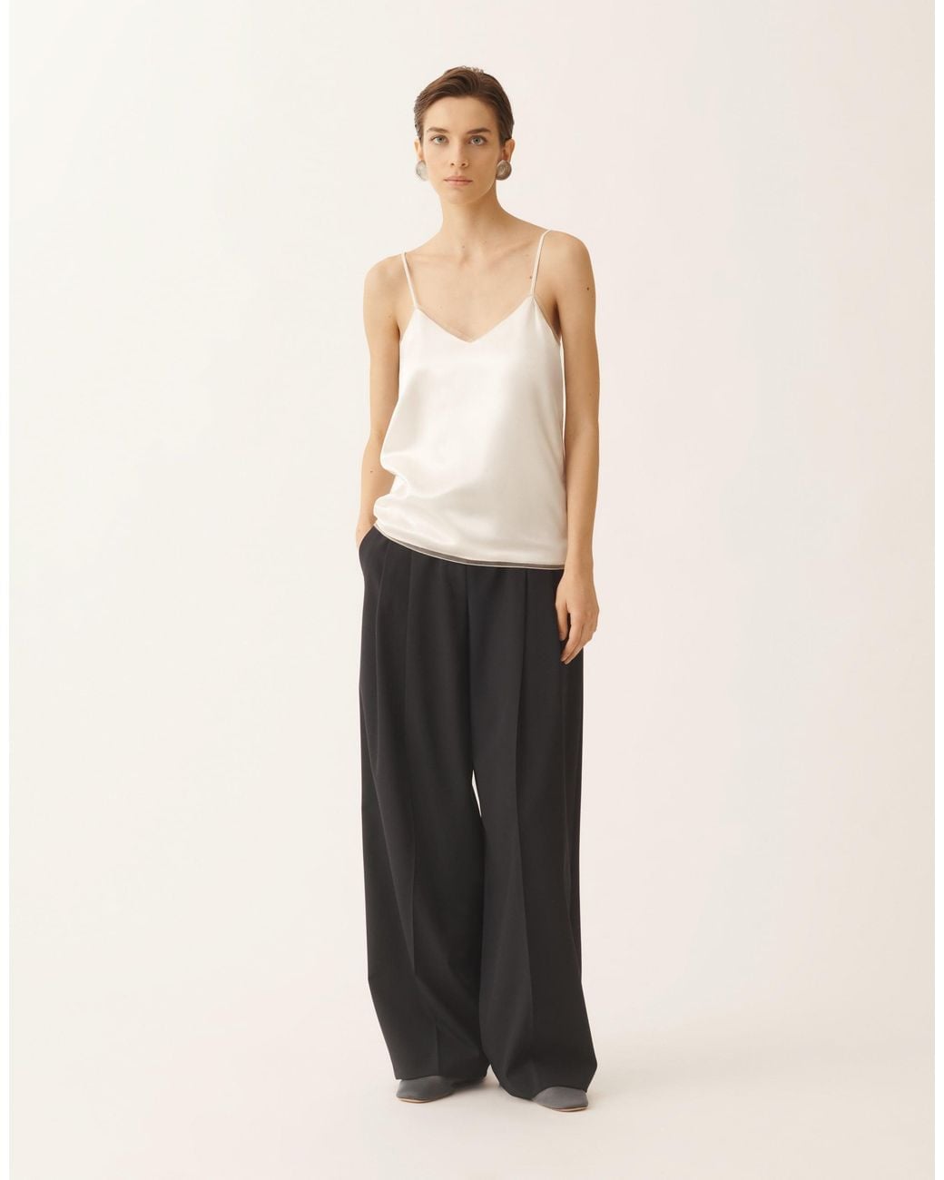 Fabiana Filippi Natural Satin Lingerie Top, Butter