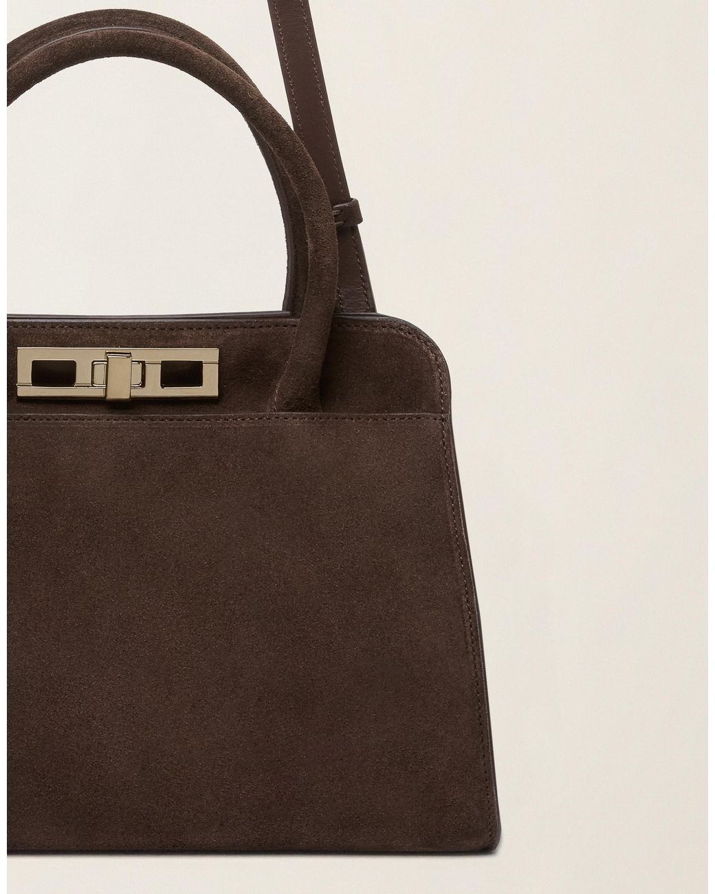 Fabiana Filippi Natural Medium Suede Handbag