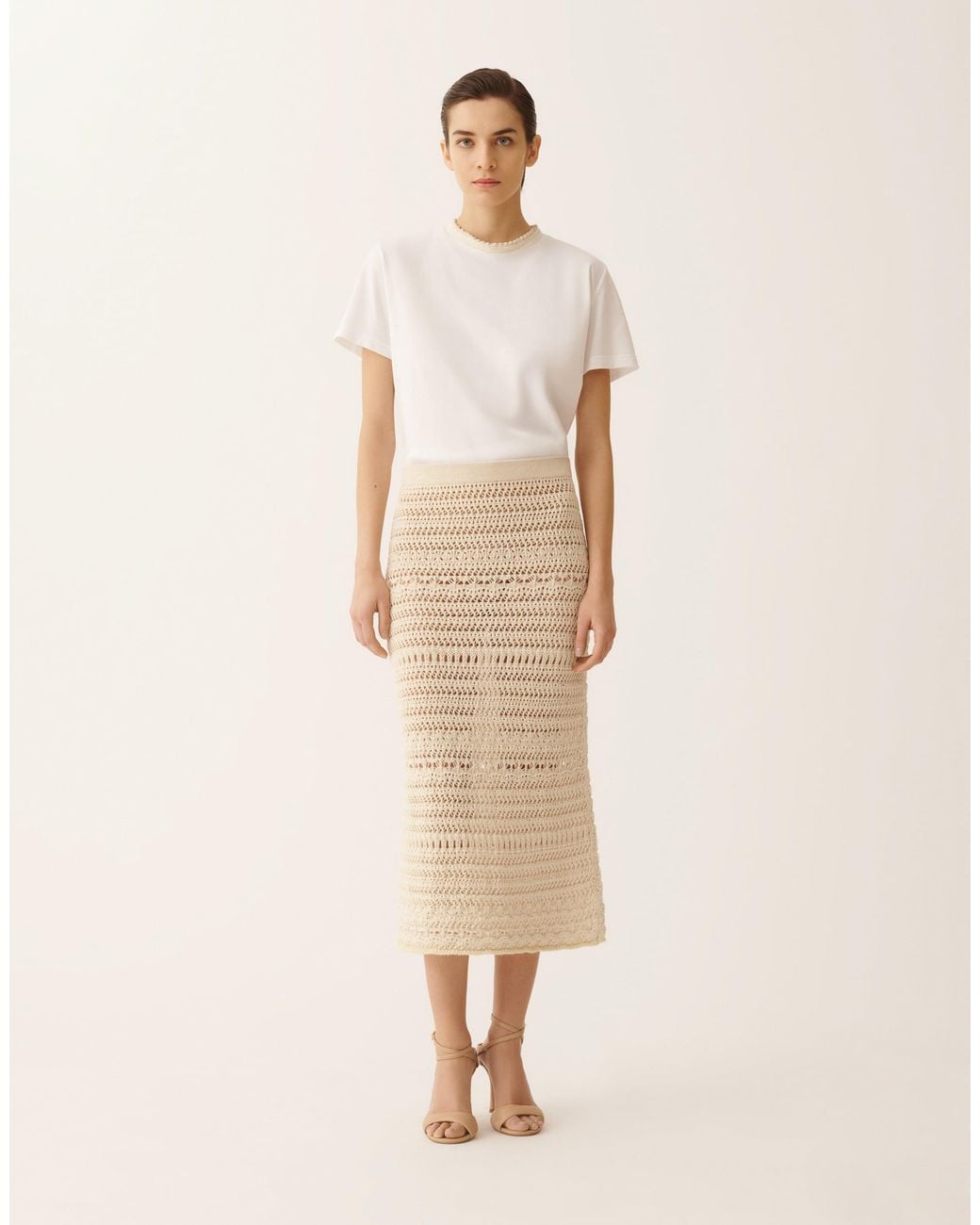 Fabiana Filippi Natural Pencil Skirt