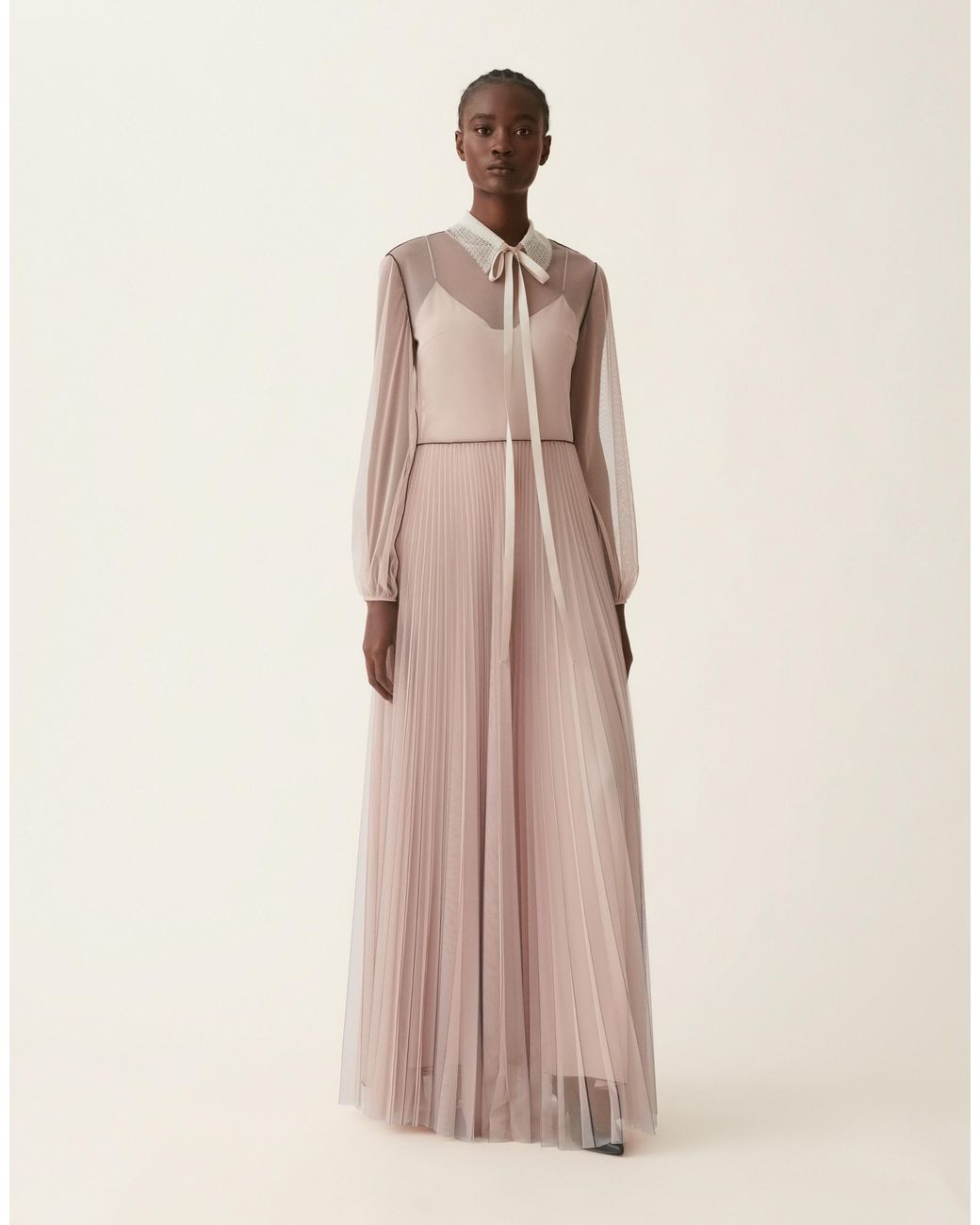 Fabiana Filippi Natural Long Tulle Dress