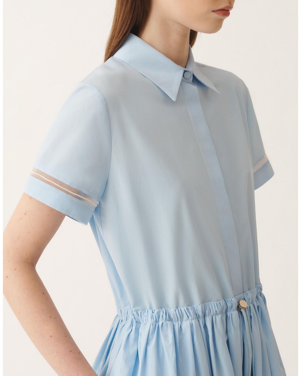 Fabiana Filippi Blue Poplin Polo Dress