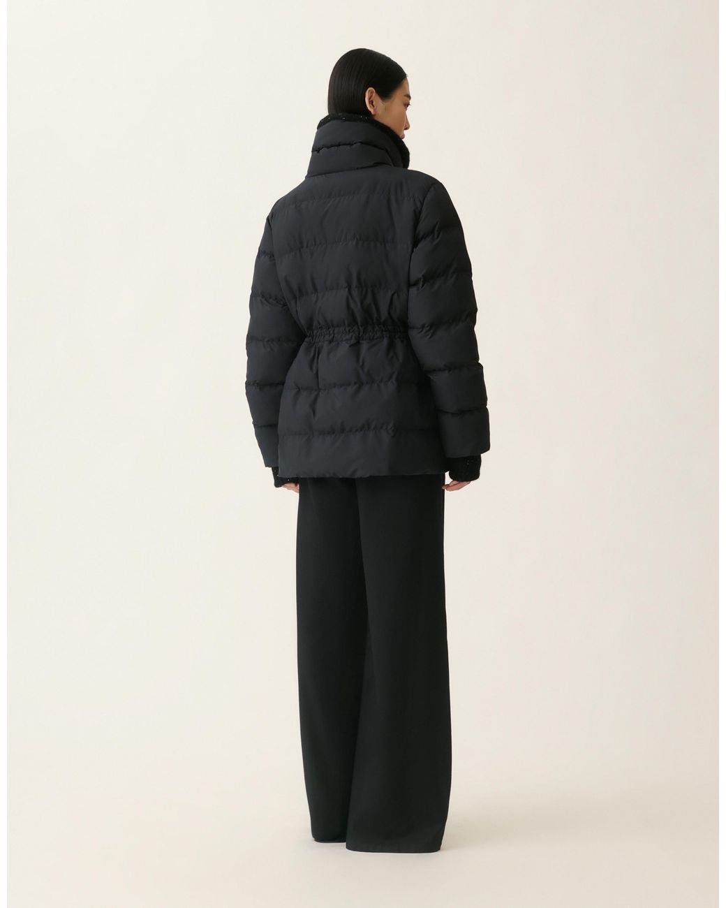 Fabiana Filippi Blue Midi Ultralight Technical Down Coat