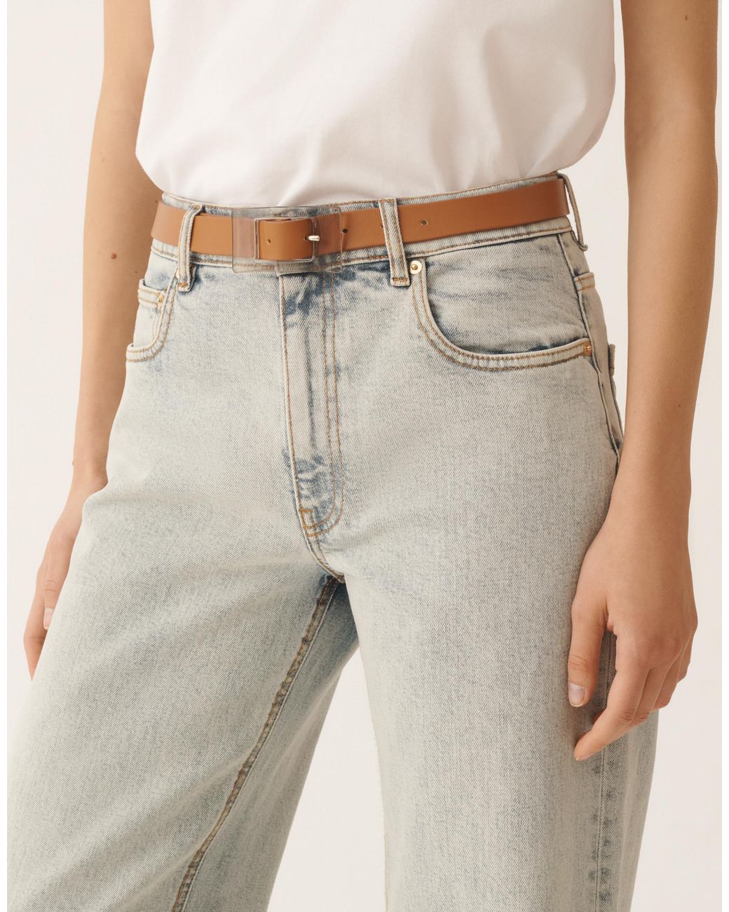 Fabiana Filippi Natural Calf Leather Belt, Leather
