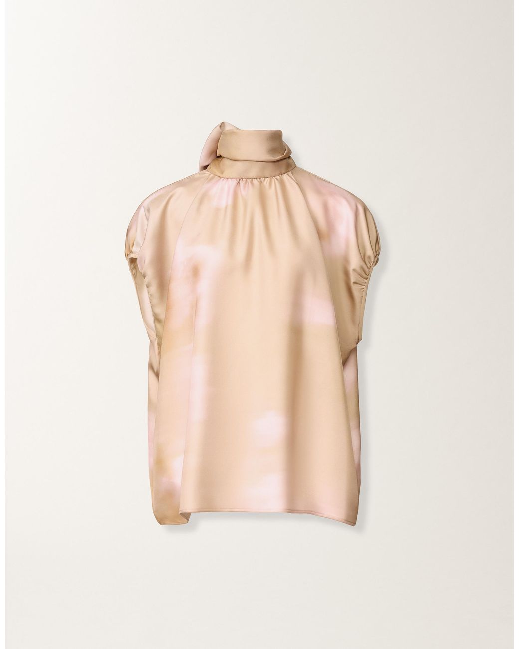 Fabiana Filippi Natural Printed Silk Twill Top