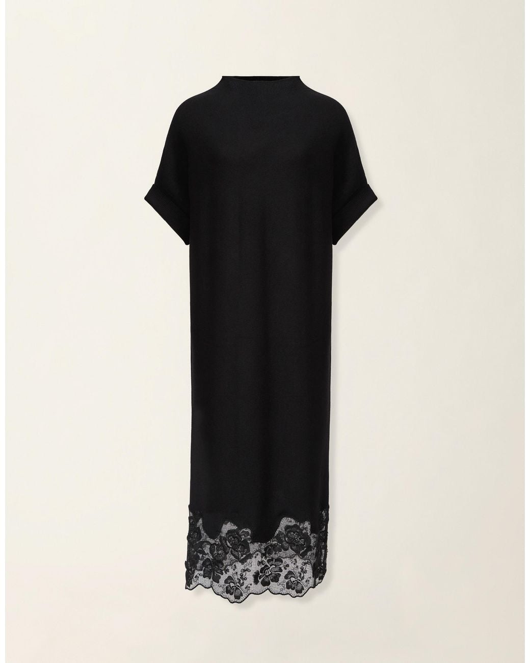 Fabiana Filippi Black Kimono Wool Dress