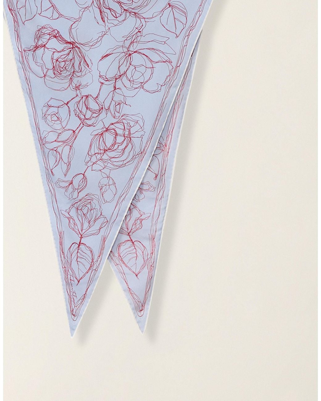 Fabiana Filippi Blue Silk Twill Diamond Scarf, Light, And
