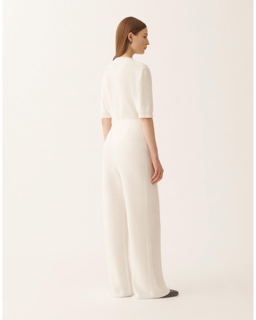 Fabiana Filippi Natural Cotton And Linen Pants With Sequins