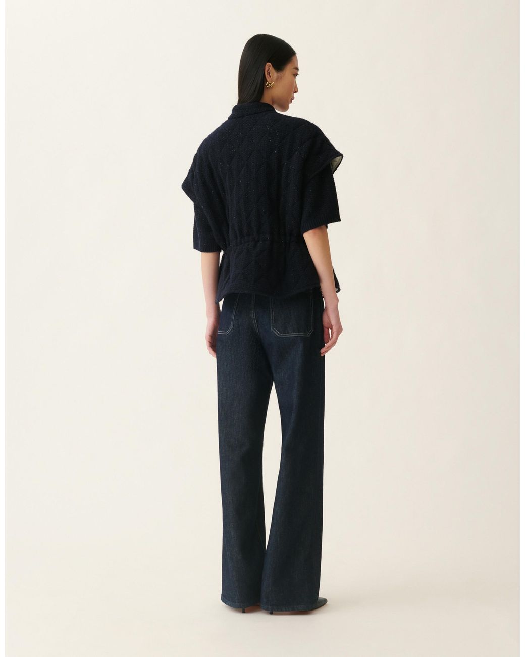 Fabiana Filippi Black Platinum And Sequin Cape