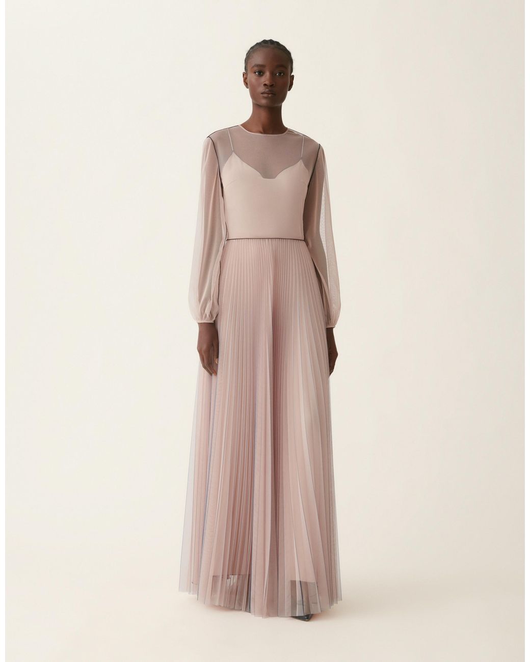 Fabiana Filippi Natural Long Tulle Dress