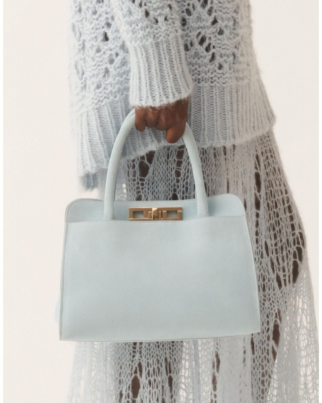 Fabiana Filippi White Josephine Suede Handbag