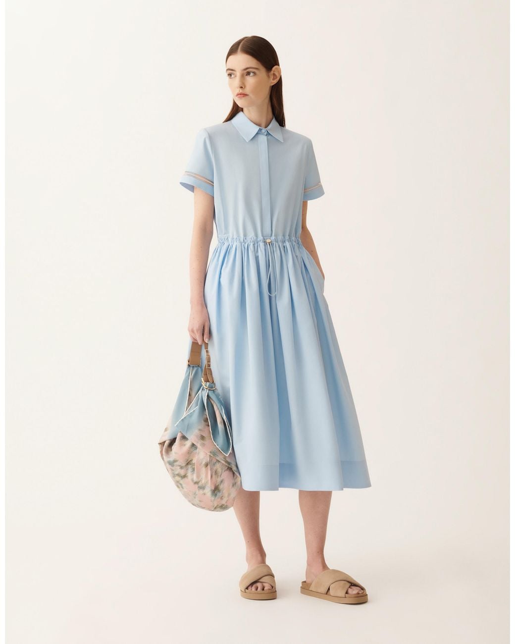Fabiana Filippi Blue Poplin Polo Dress