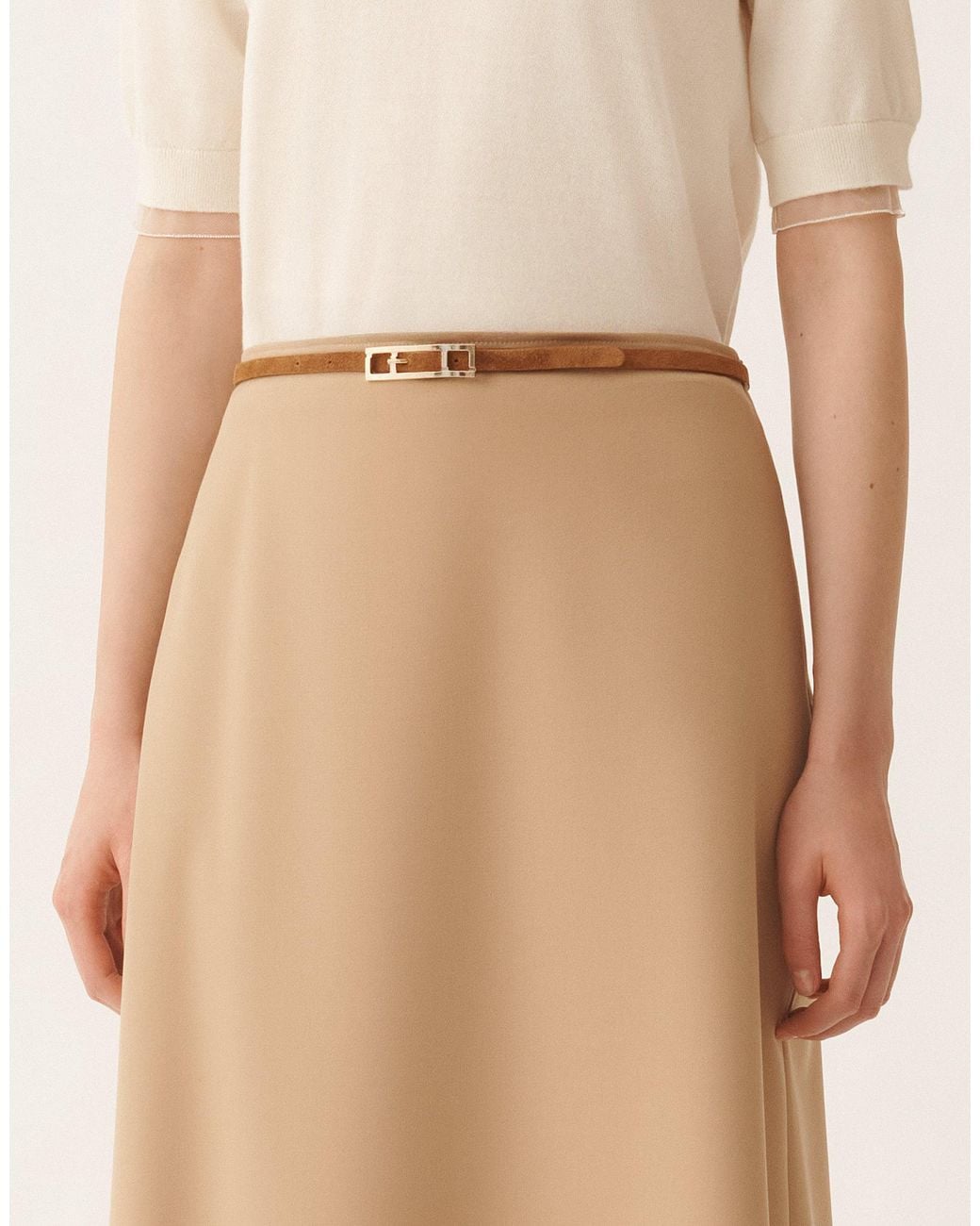 Fabiana Filippi Natural Suede Belt, Wicker
