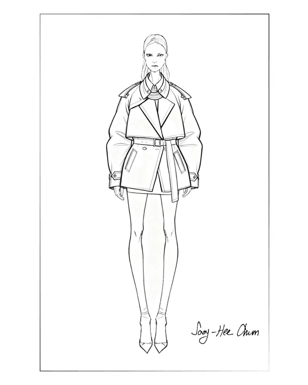 Fabrique Natural Elsa Belted Oversized Cropped Trench Coat