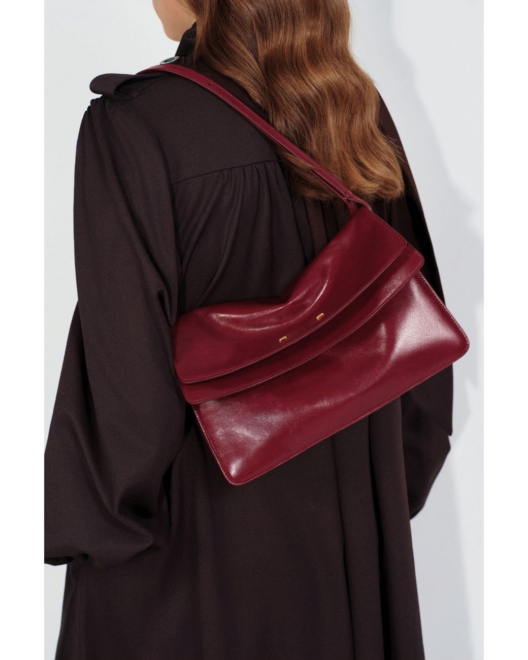 Fabrique Red Soft Rialto Double Flap Bag