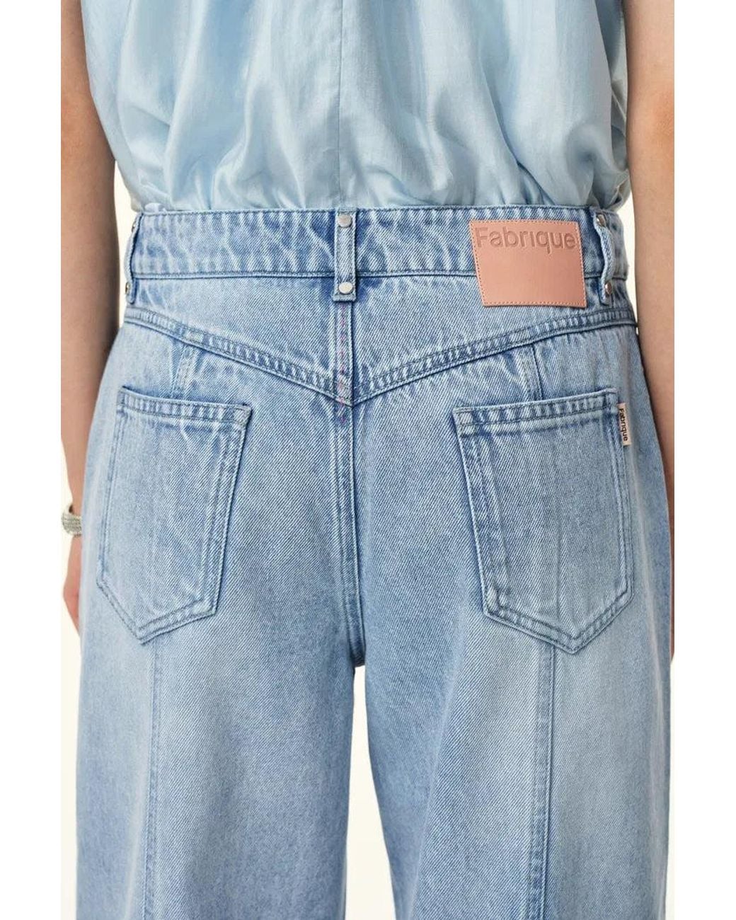 Fabrique Blue Calli Studded Beading Panel Straight Jeans