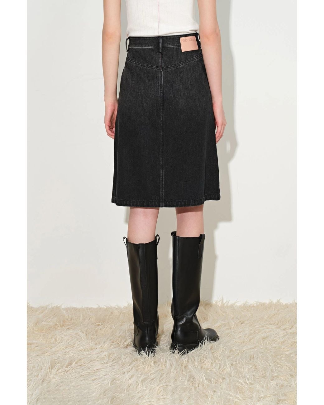 Fabrique Black Ashley Pleated Utility Skirt