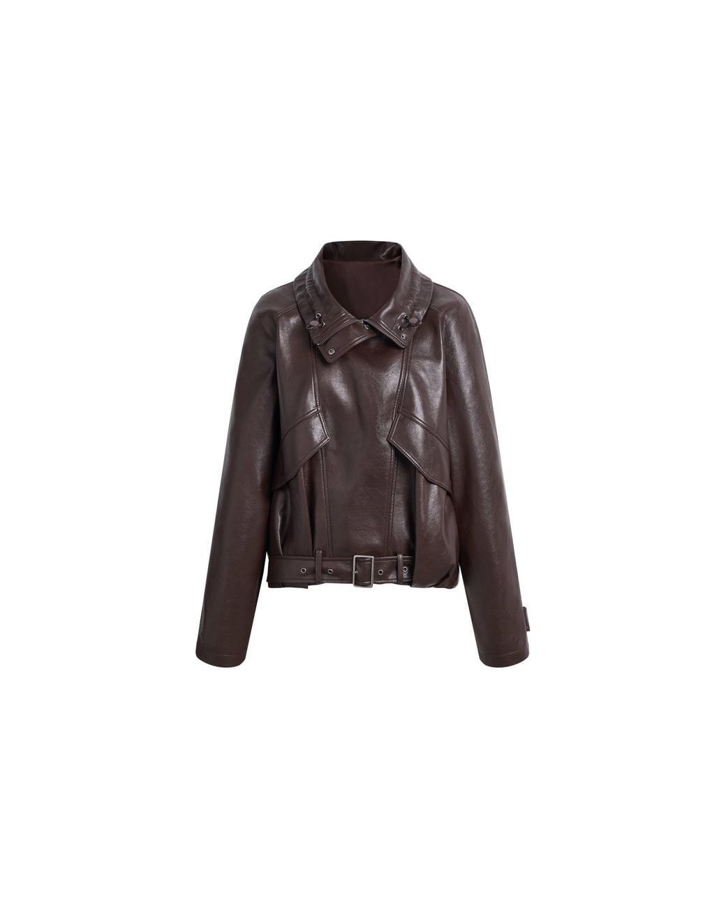 Fabrique Natural Juno Belted Stand Collar Bubble Jacket