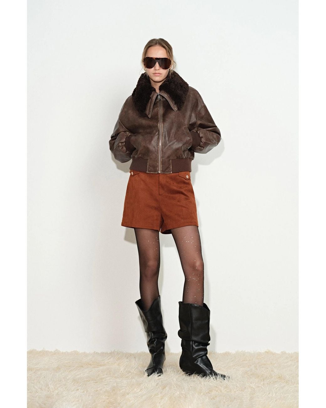 Fabrique Multicolor Thea Faux Fur Collar Jacket