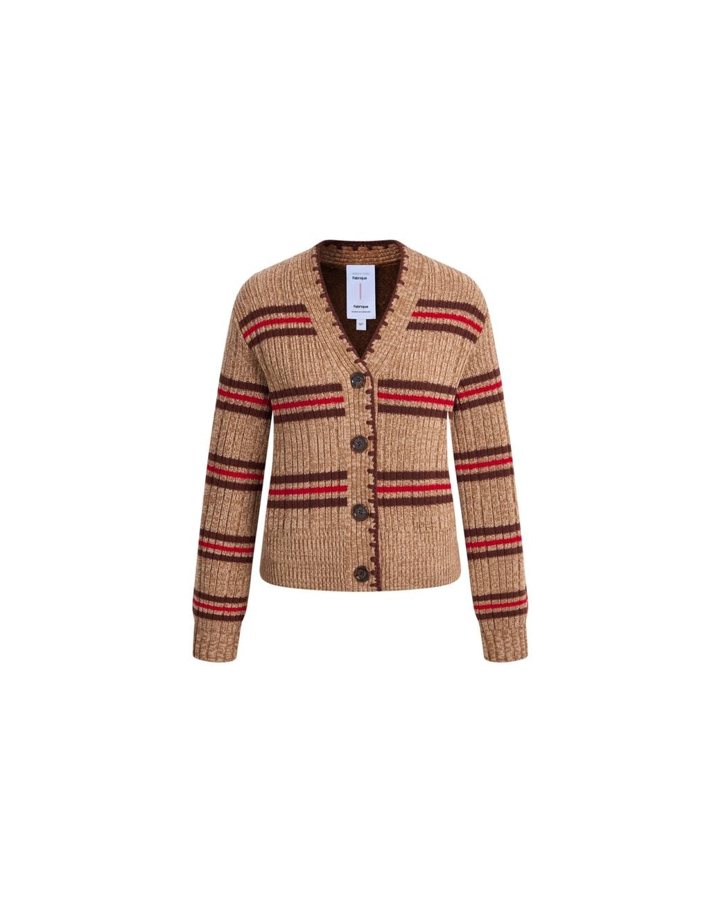 Fabrique Natural Sigourney Contrast Back Cardigan