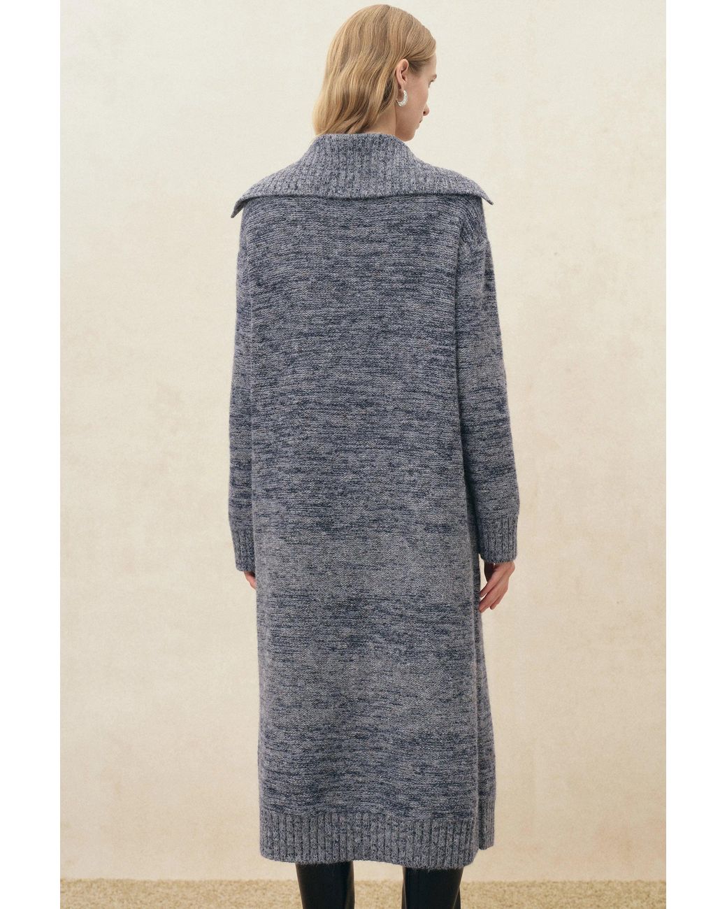 Fabrique Blue Linnea Horn Buttons Longline Cardigan