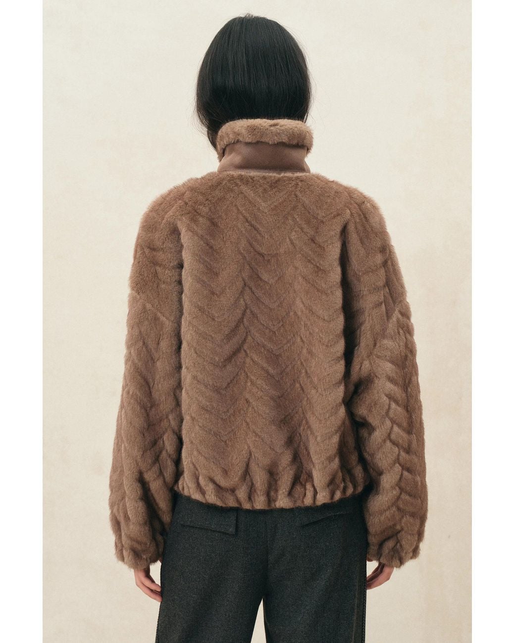 Fabrique Greta Vintage Herringbone Cropped Jacket | Lyst