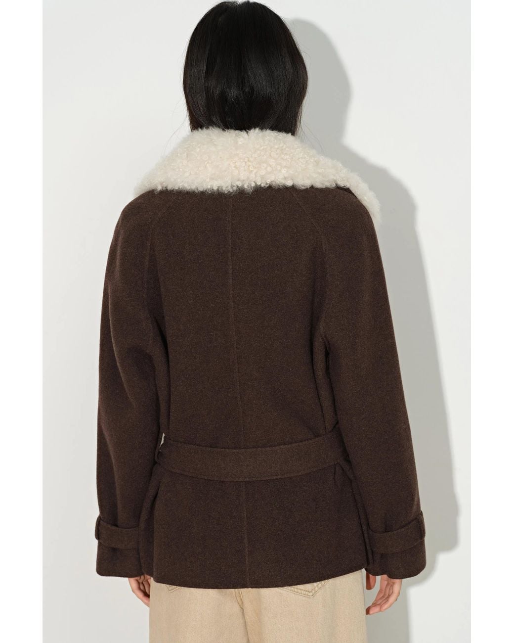 Fabrique Natural Freya Belted Low Waist Cropped Coat