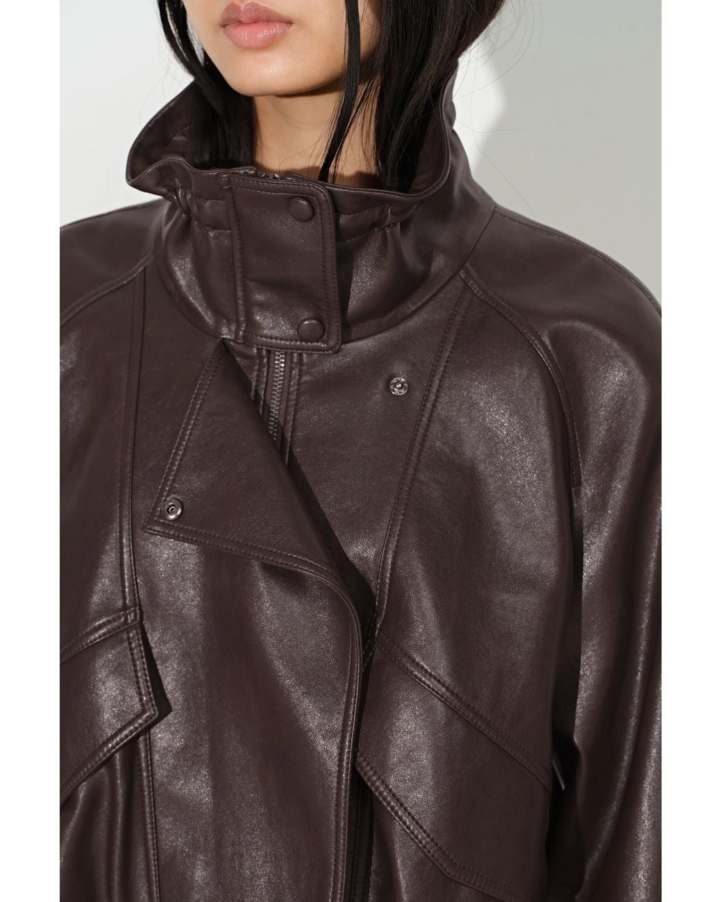 Fabrique Natural Juno Belted Stand Collar Bubble Jacket