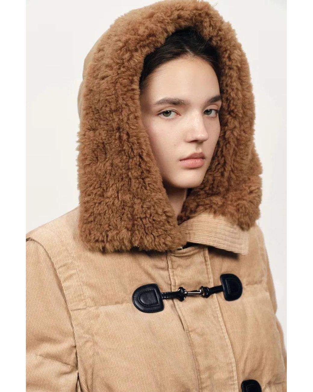 Fabrique Emma Detachable Down Jacket in Brown | Lyst