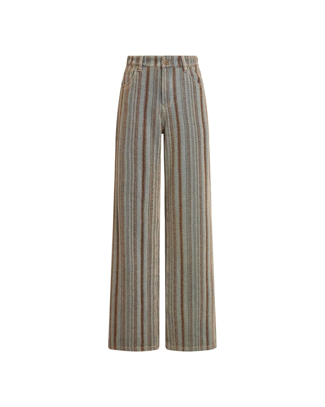 Fabrique Natural Lila Corduroy Stripe Straight Leg Jeans