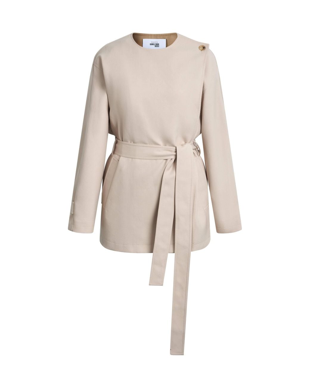 Fabrique Natural Hilda Single Breasted Crop Trench Coat