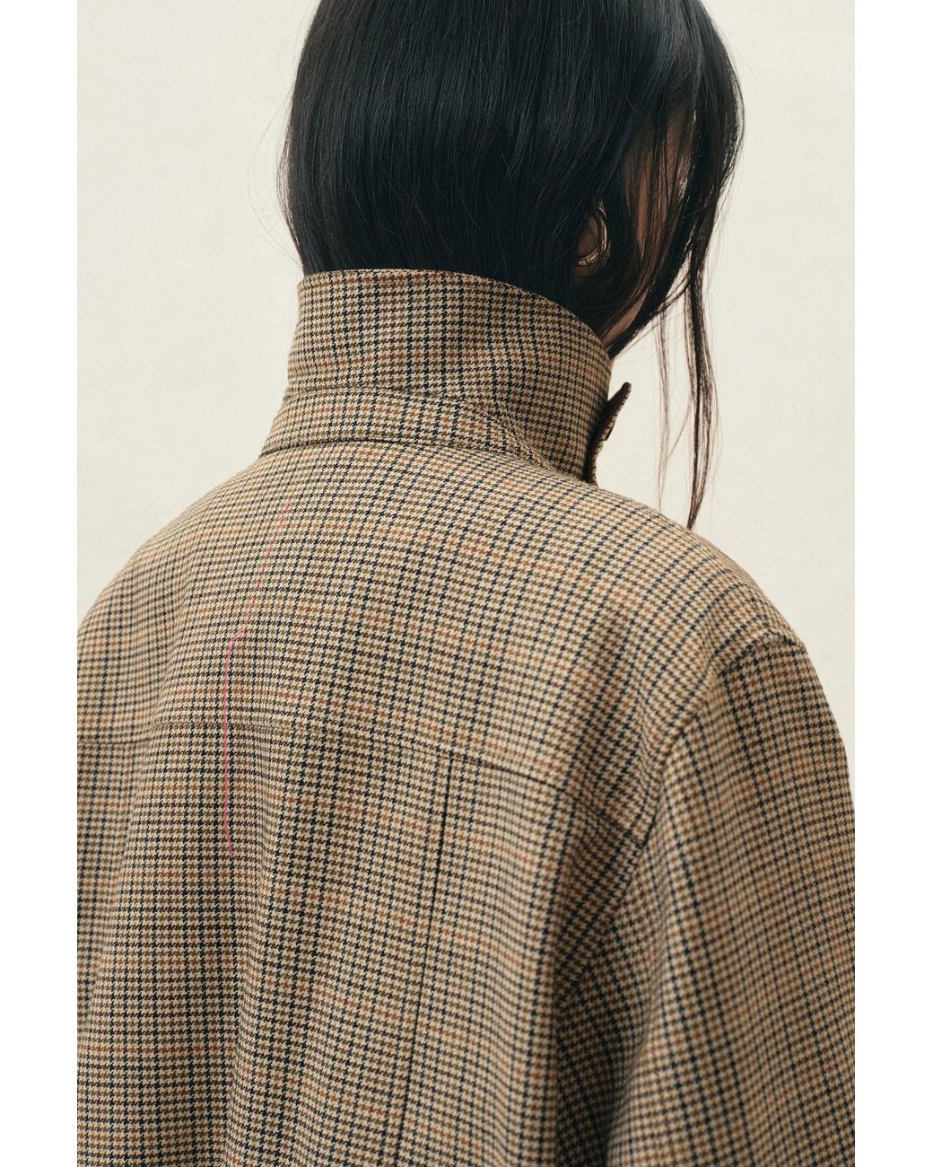 Fabrique Gray Elodie Houndstooth Bomber Jacket
