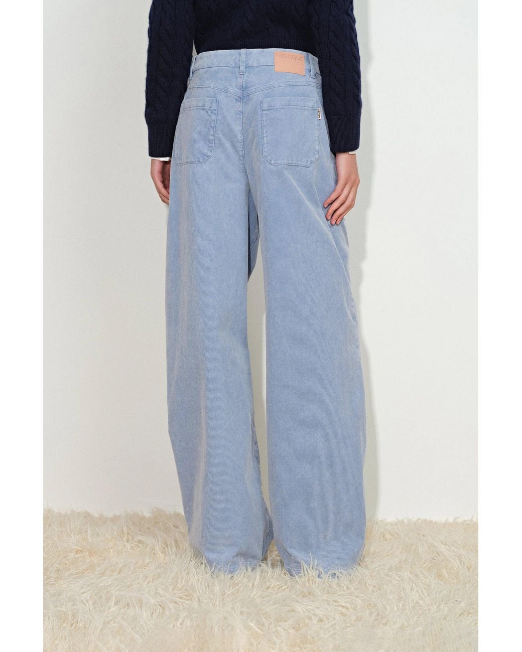 Fabrique Blue Honora Pleated Wide Leg Pants
