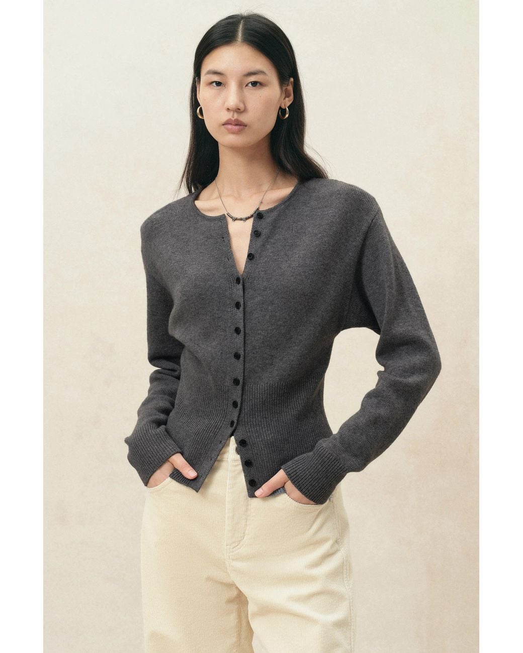 Fabrique Natural Sidra Cinched Batwing Sleeve Cardigan