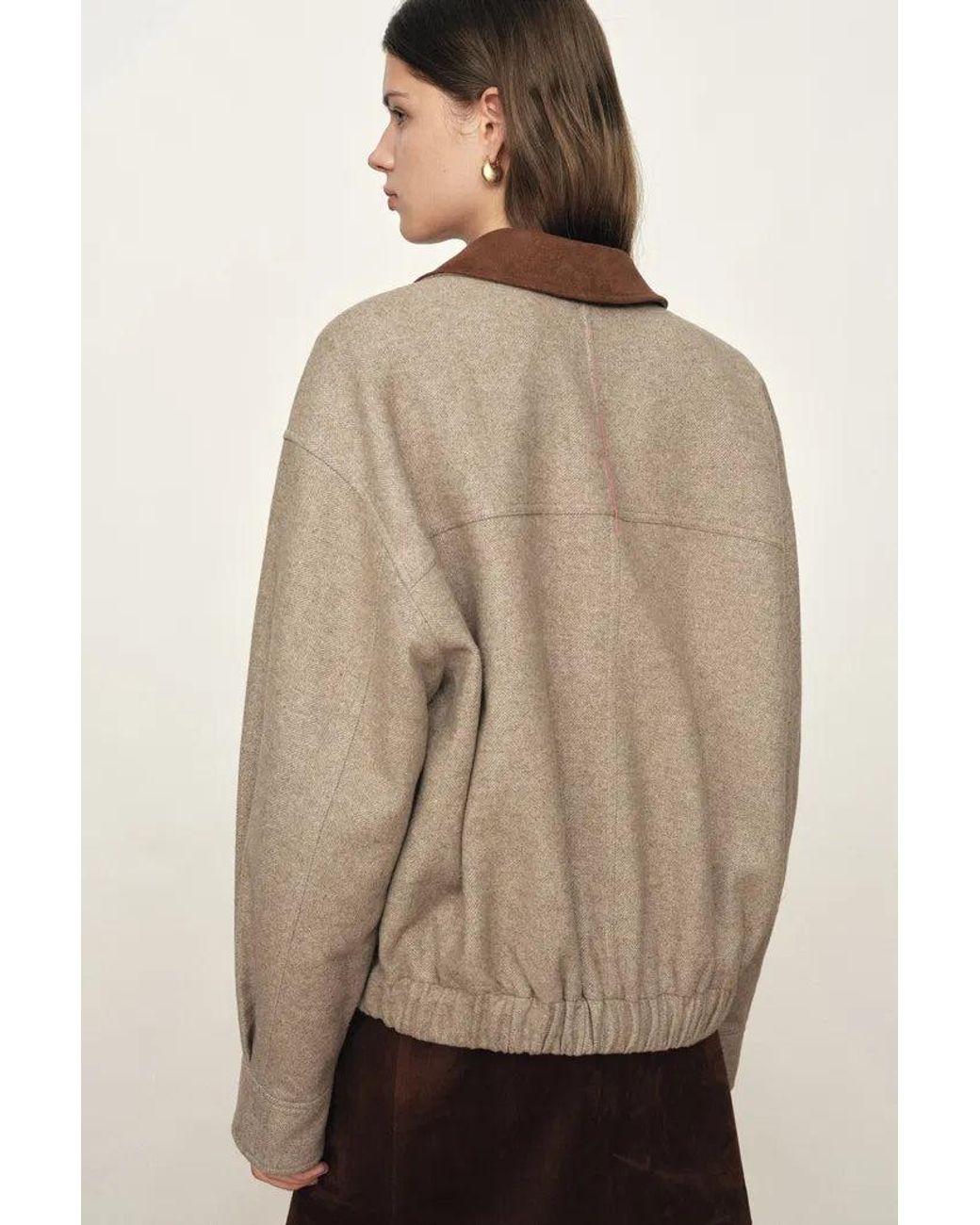 Fabrique Natural Dakota Tweed Baseball Jacket