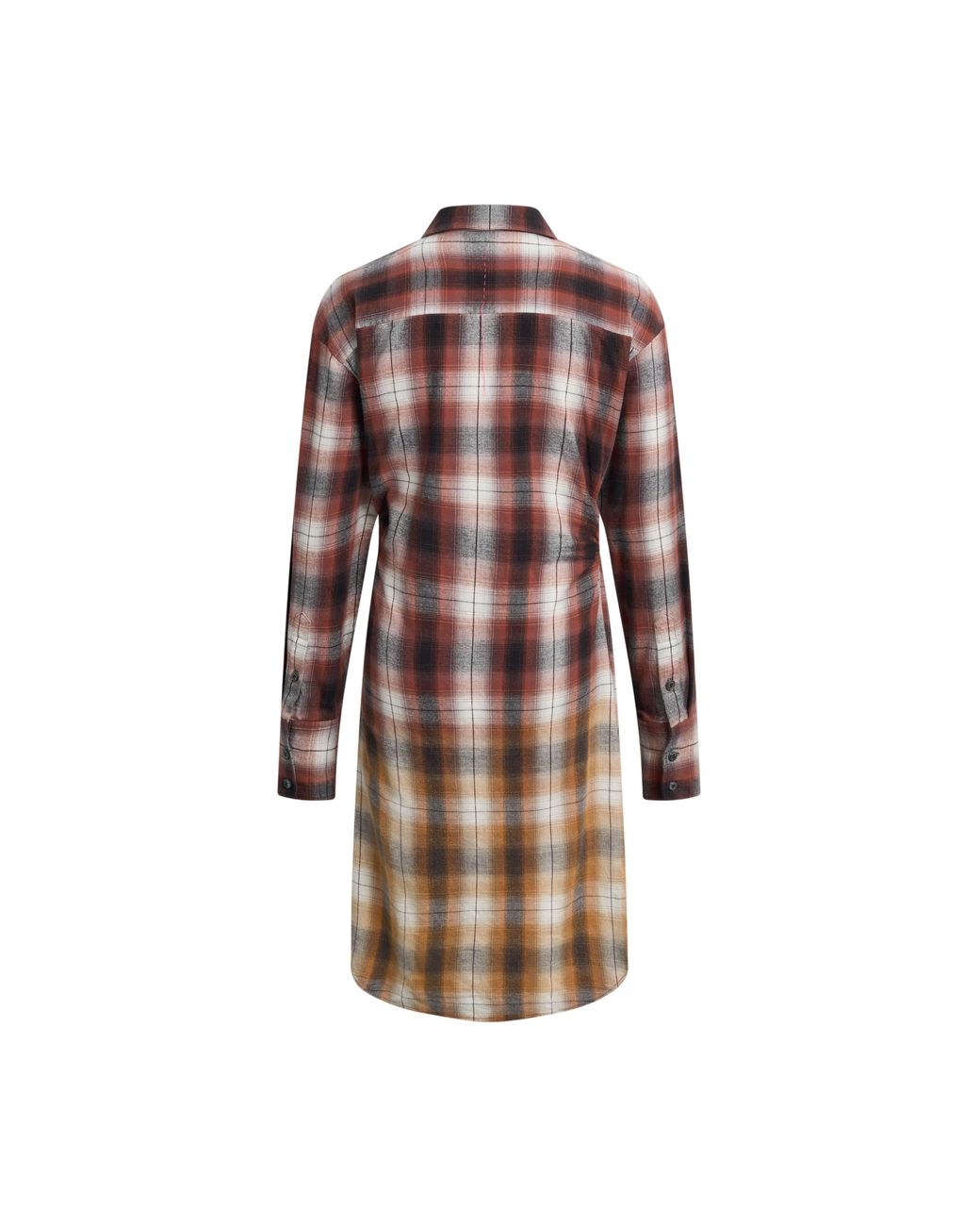 Fabrique Natural Marcella Plaid Ombré Twist Front Shirt Dress