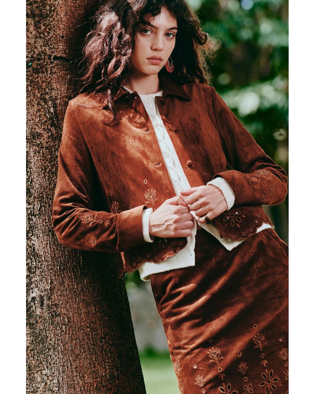 Fabrique Green Jane Floral Cutwork Embroidery Shirt Jacket