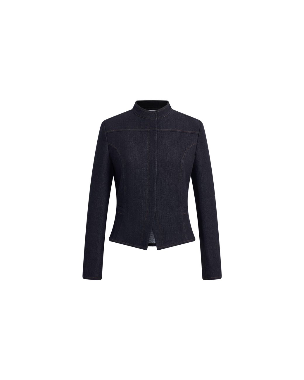 Fabrique Blue Ivy Herringbone Cinched Waist Jacket