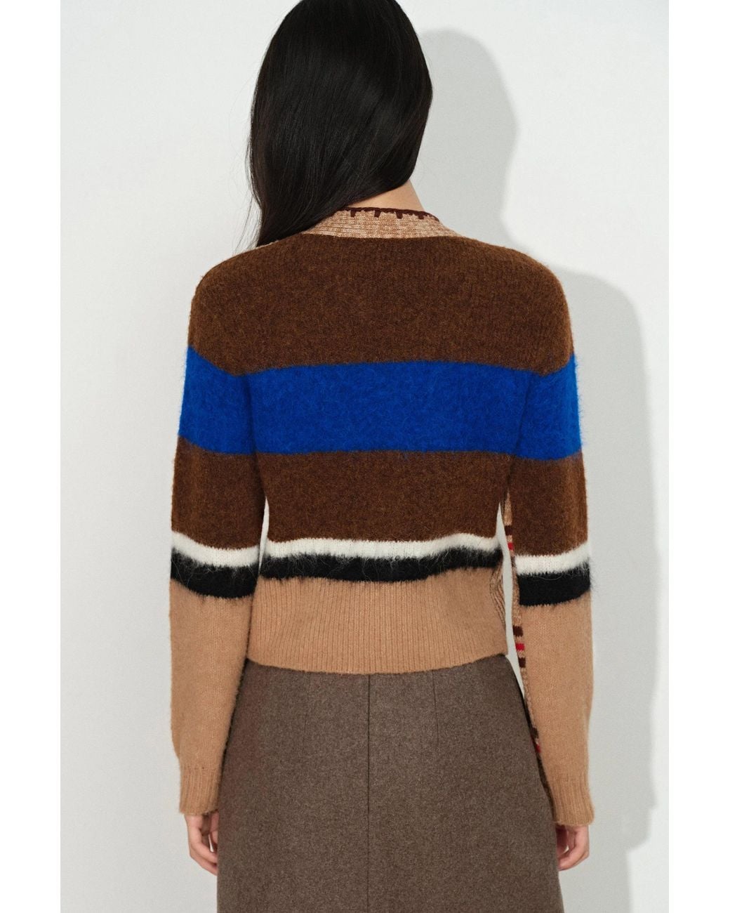 Fabrique Natural Sigourney Contrast Back Cardigan