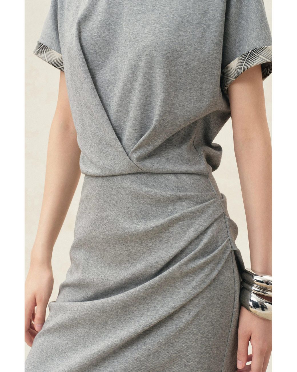 Fabrique Natural Clara Plaid Hem T-Shirt Dress