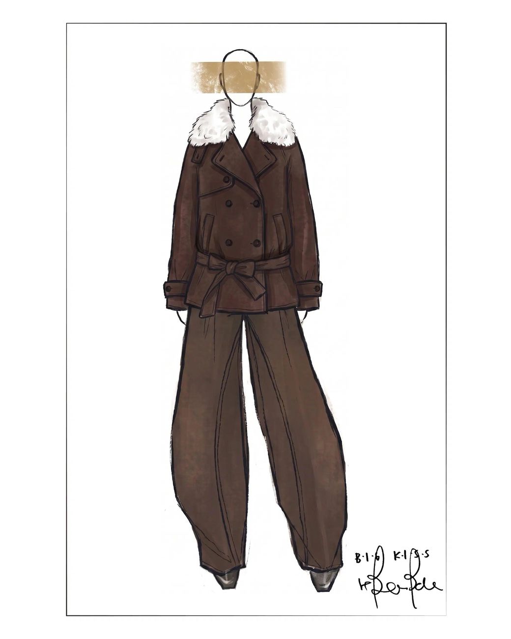Fabrique Natural Freya Belted Low Waist Cropped Coat
