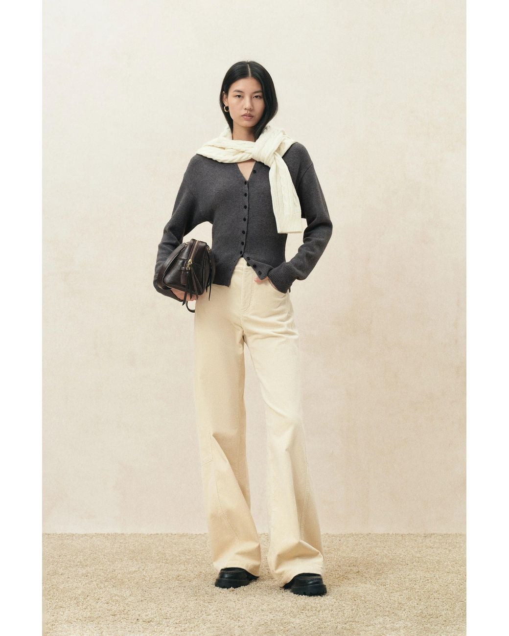Fabrique Natural Sidra Cinched Batwing Sleeve Cardigan