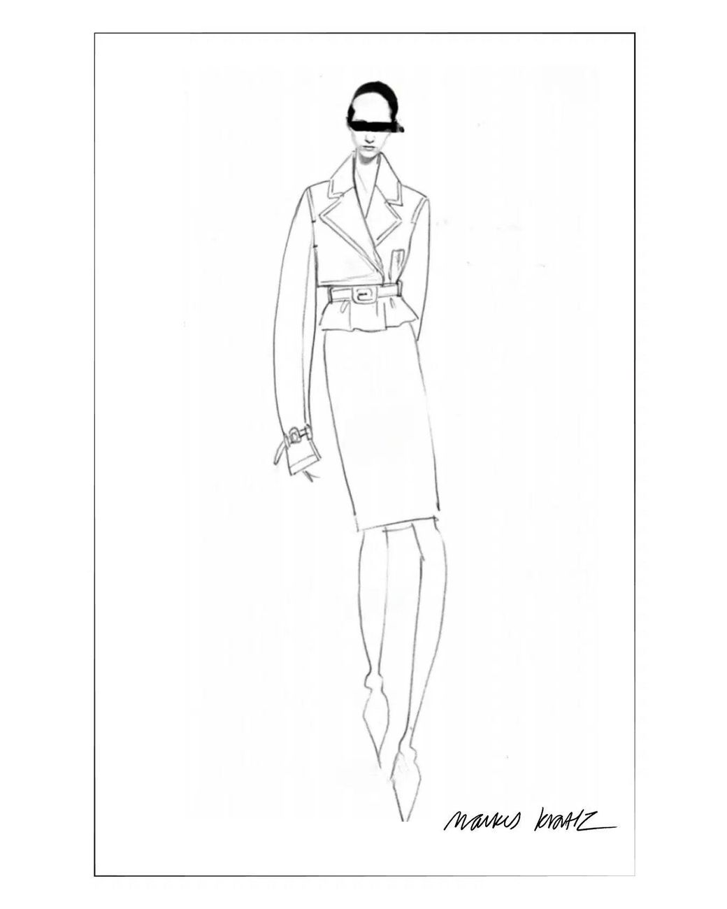 Fabrique Blue Eliana Belted Cropped Trench Jacket