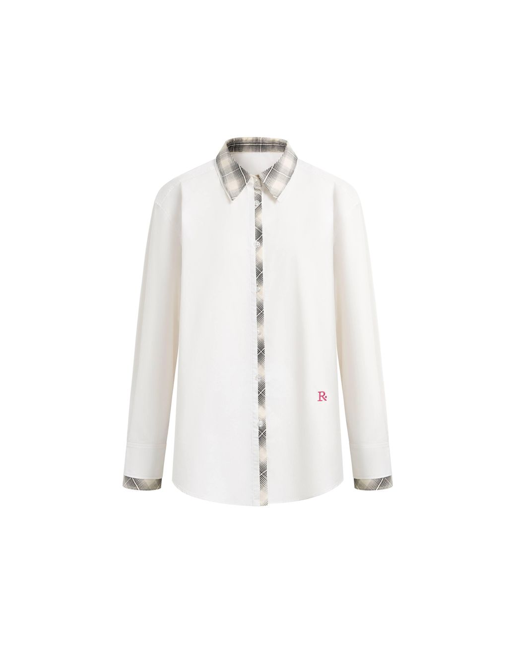 Fabrique Natural Riley Plaid Embroidery Oversized Shirt