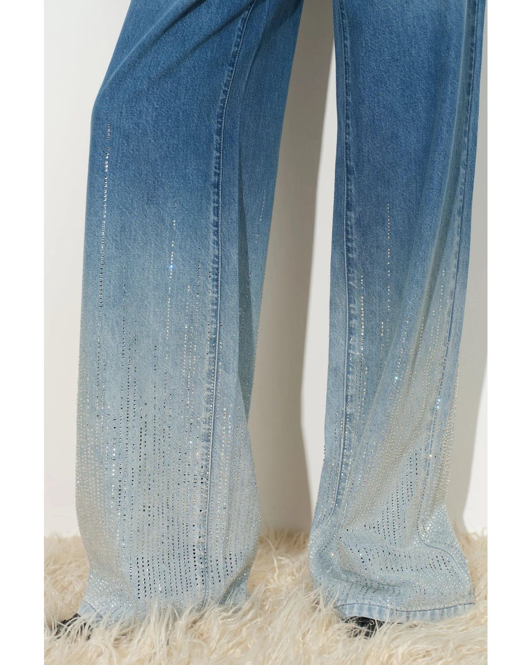 Fabrique Blue Elara Rhinestone Straight Leg Jeans