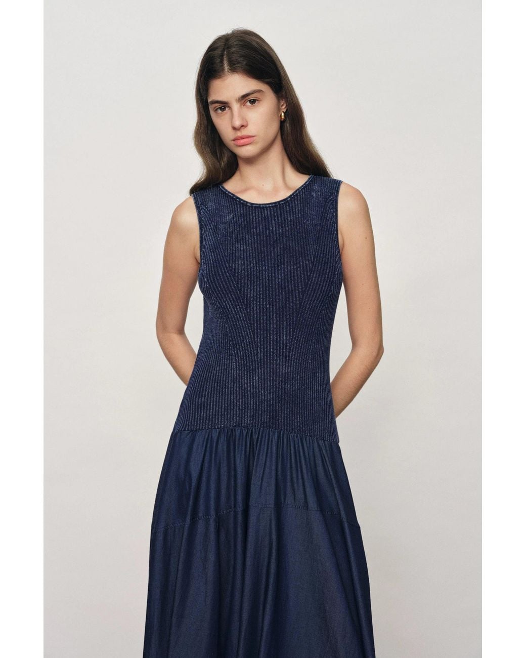 Fabrique Blue Keira Sleeveless Panel Dress