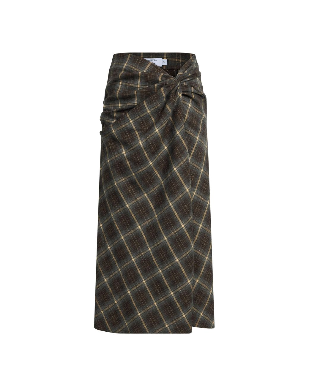 Fabrique Multicolor Tessa Plaid Twist Front Split Skirt