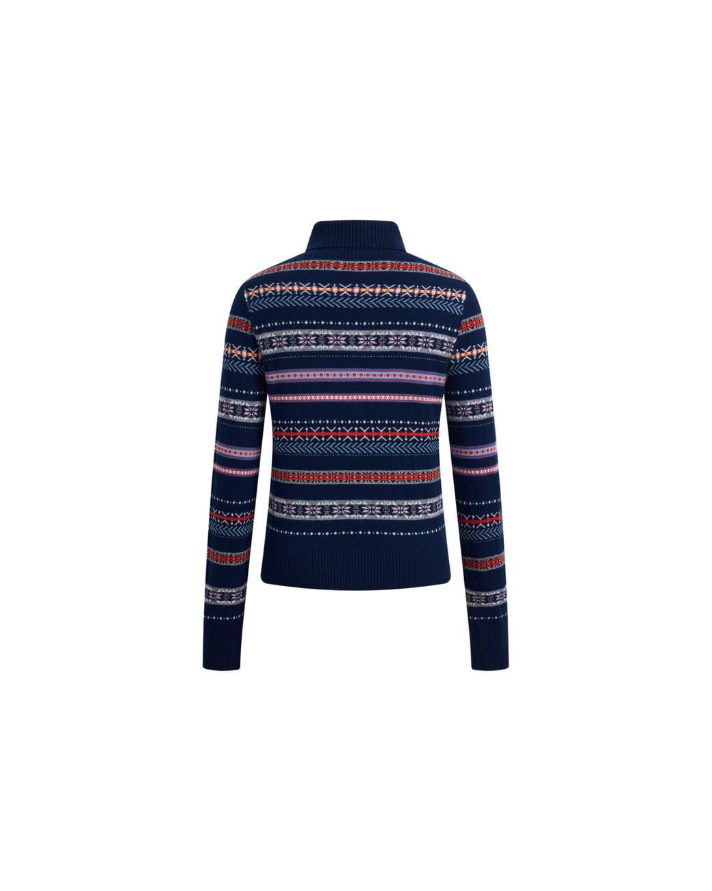 Fabrique Blue Isla Fair Isle Cropped Polo Cardigan